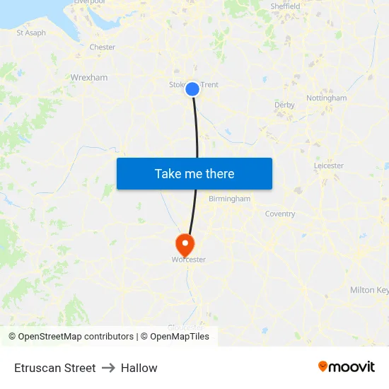 Etruscan Street to Hallow map