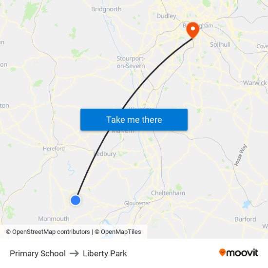 Primary School to Liberty Park map