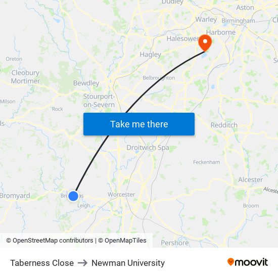 Taberness Close to Newman University map