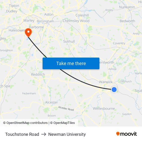 Touchstone Road to Newman University map