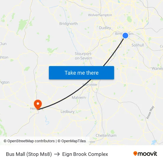 Bus Mall to Eign Brook Complex map