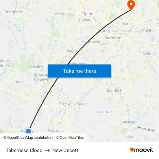 Taberness Close to New Oscott map