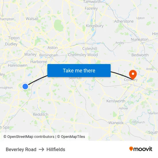 Beverley Road to Hillfields map