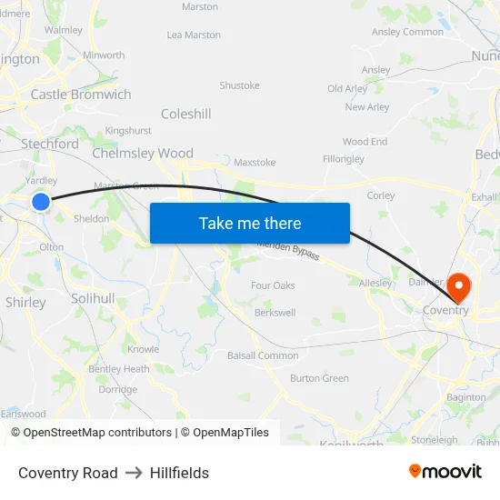 Coventry Road to Hillfields map