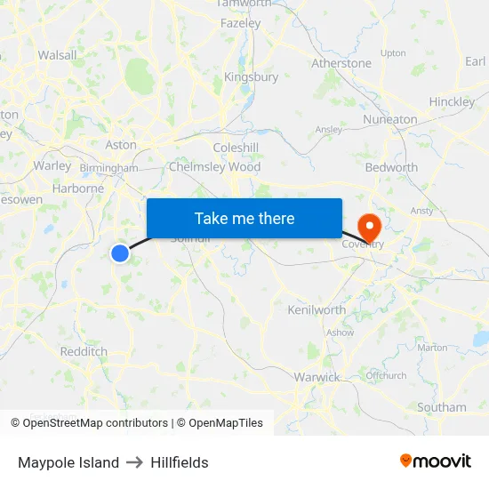 Maypole Island to Hillfields map