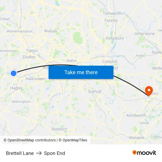 Brettell Lane to Spon End map