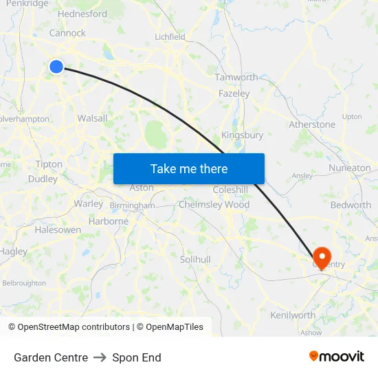 Garden Centre to Spon End map