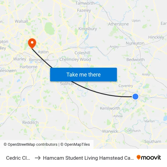 Cedric Close to Hamcam Student Living Hamstead Campus map