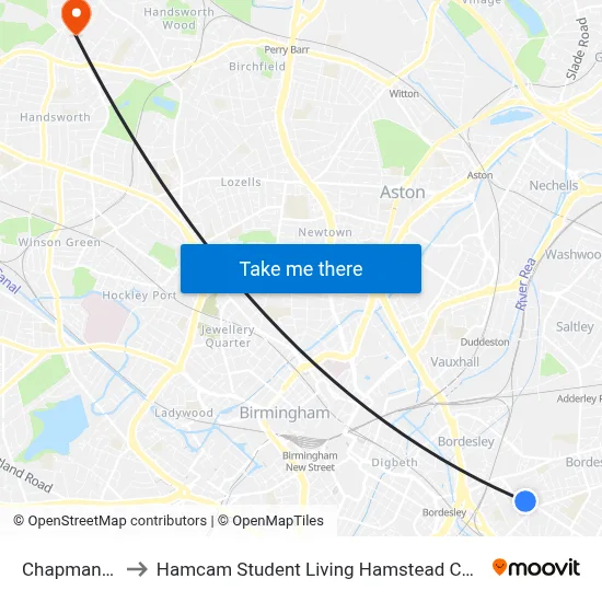 Chapman Rd to Hamcam Student Living Hamstead Campus map