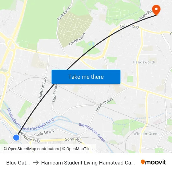 Blue Gates to Hamcam Student Living Hamstead Campus map