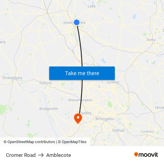 Cromer Road to Amblecote map