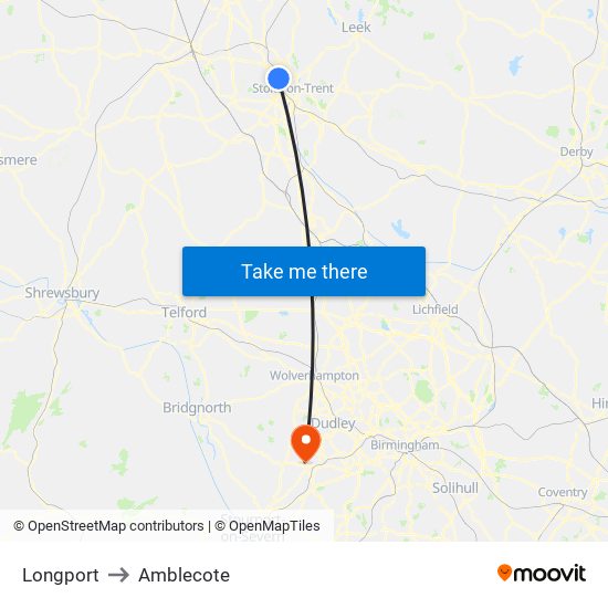 Longport to Amblecote map