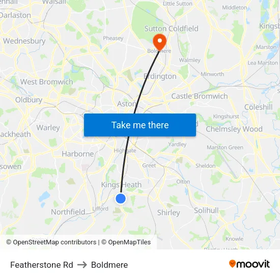 Featherstone Rd to Boldmere map