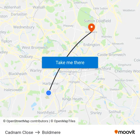 Cadnam Close to Boldmere map