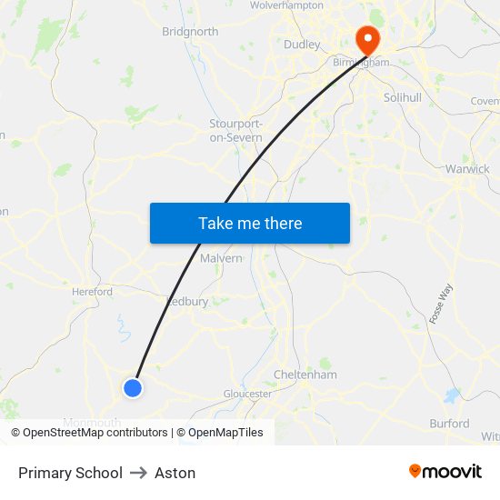Primary School to Aston map