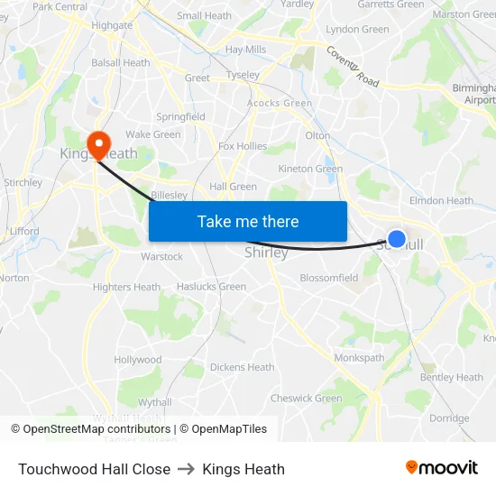 Touchwood Hall Close to Kings Heath map