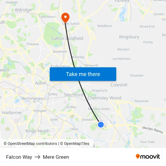 Falcon Way to Mere Green map