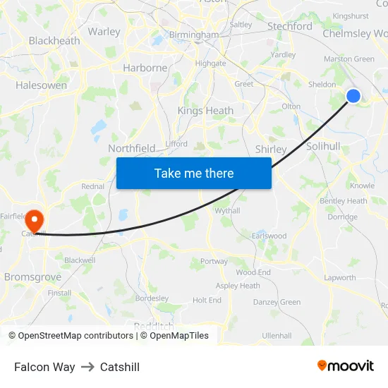 Falcon Way to Catshill map