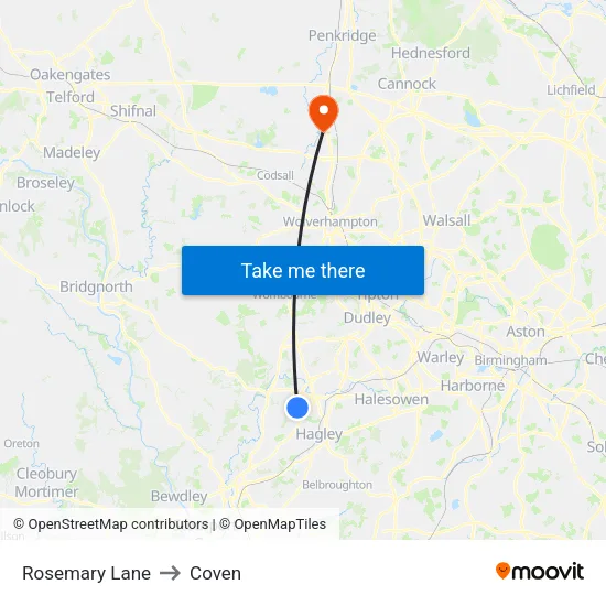 Rosemary Lane to Coven map