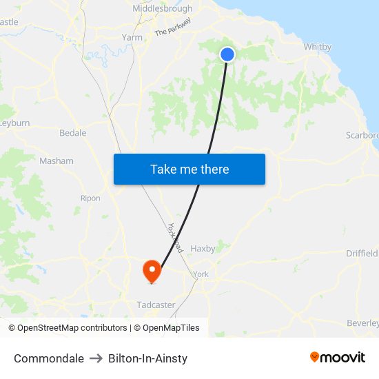 Commondale to Bilton-In-Ainsty map