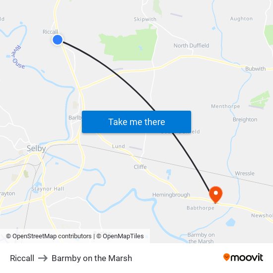 Riccall to Barmby on the Marsh map