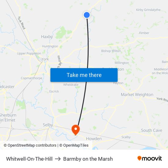 Whitwell-On-The-Hill to Barmby on the Marsh map