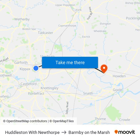 Huddleston With Newthorpe to Barmby on the Marsh map