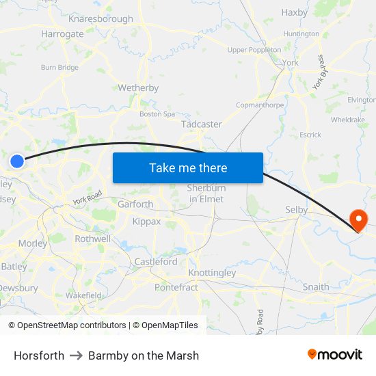 Horsforth to Barmby on the Marsh map