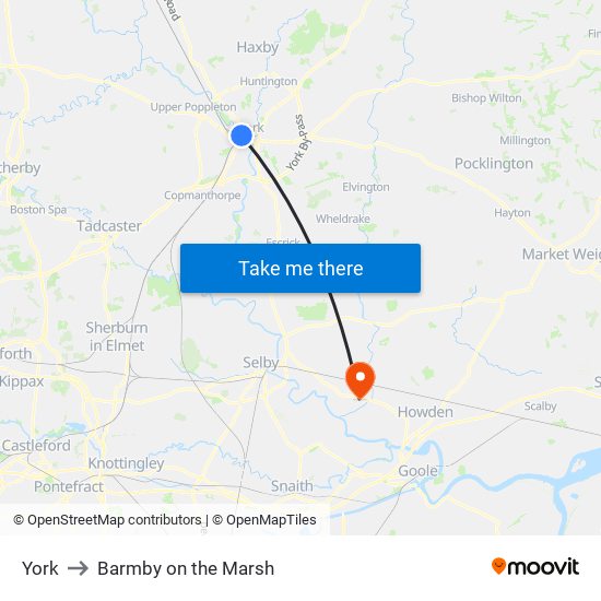 York to Barmby on the Marsh map