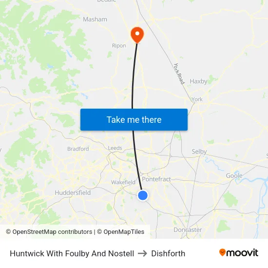 Huntwick With Foulby And Nostell to Dishforth map