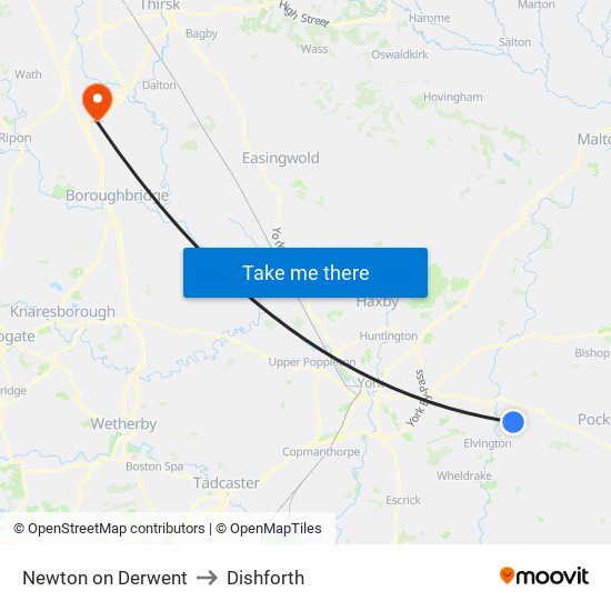 Newton on Derwent to Dishforth map