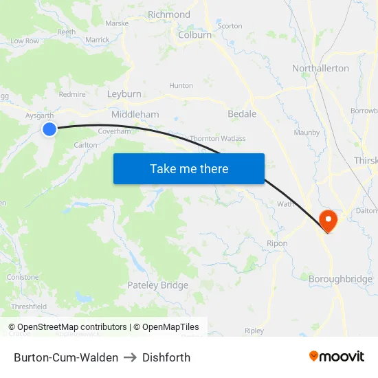 Burton-Cum-Walden to Dishforth map