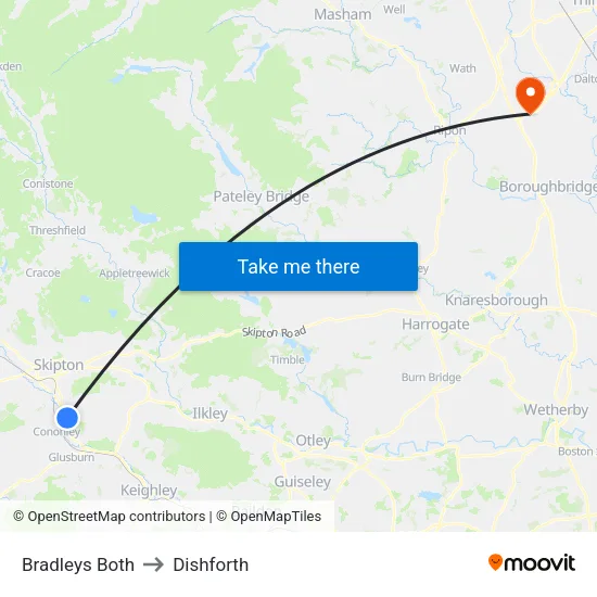 Bradleys Both to Dishforth map