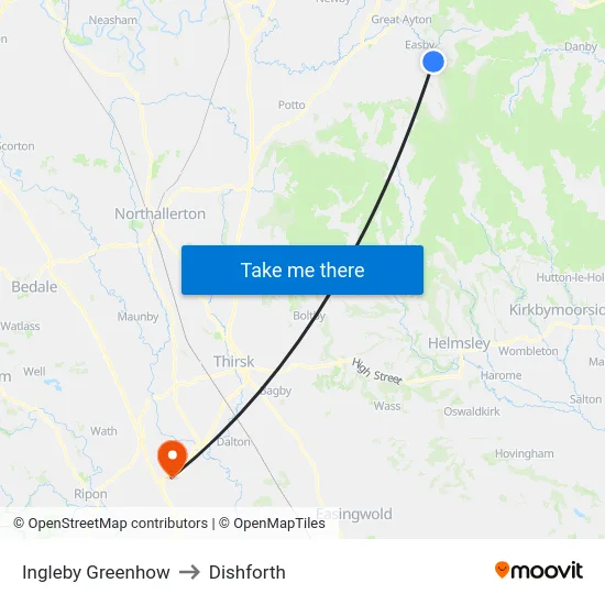 Ingleby Greenhow to Dishforth map