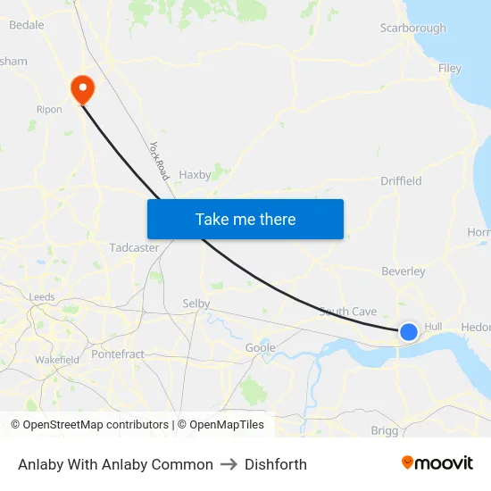 Anlaby With Anlaby Common to Dishforth map