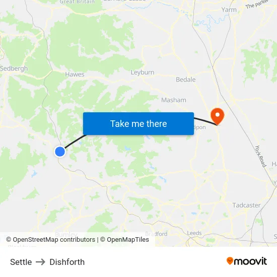 Settle to Dishforth map