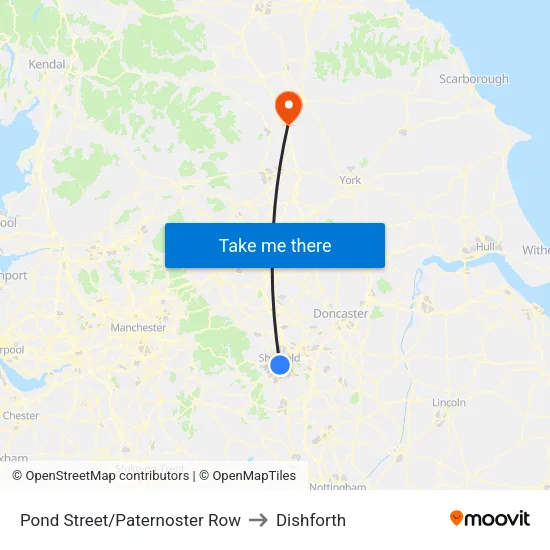 Pond Street/Paternoster Row to Dishforth map