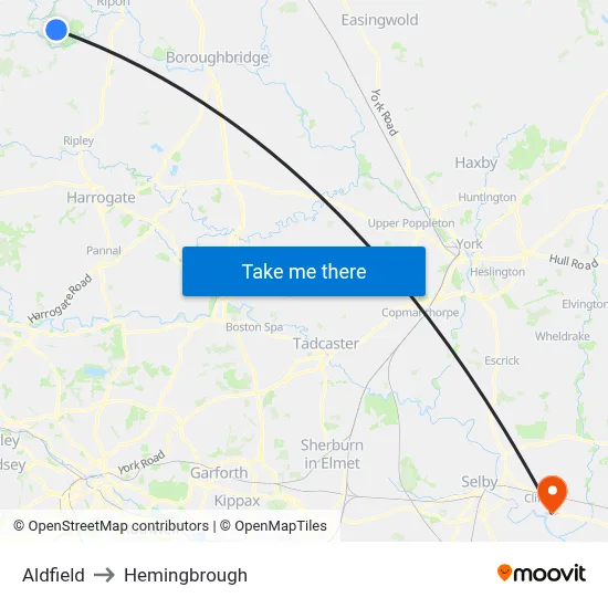 Aldfield to Hemingbrough map
