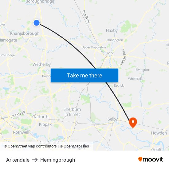 Arkendale to Hemingbrough map