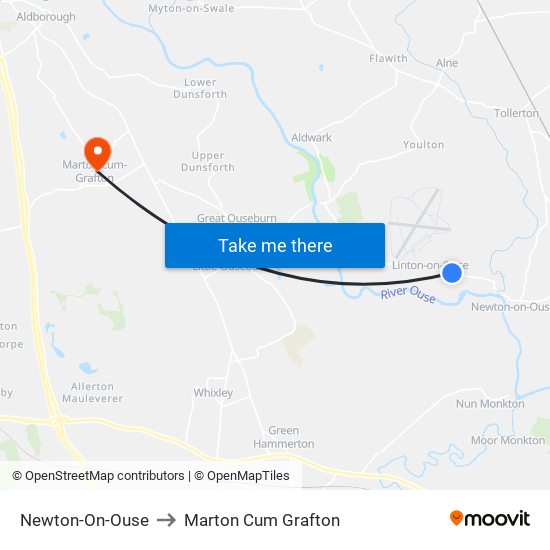 Newton-On-Ouse to Marton Cum Grafton map