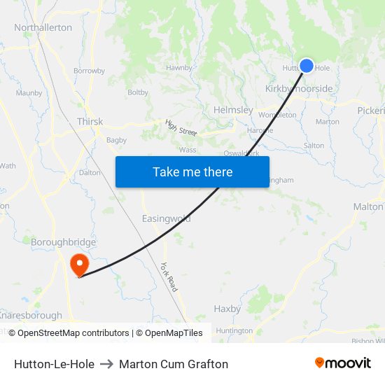 Hutton-Le-Hole to Marton Cum Grafton map