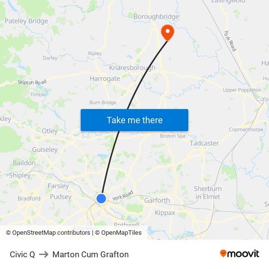 Civic Q to Marton Cum Grafton map