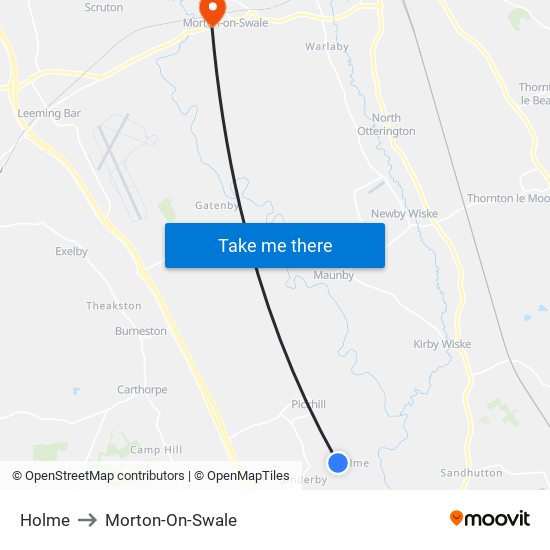 Holme to Morton-On-Swale map