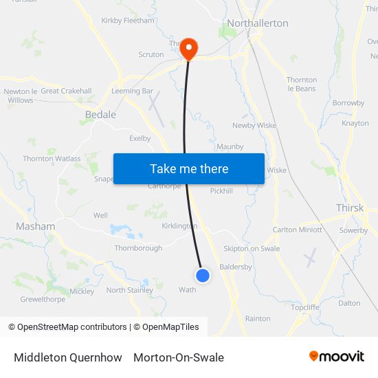 Middleton Quernhow to Morton-On-Swale map