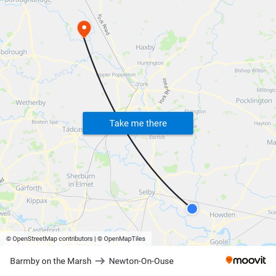 Barmby on the Marsh to Newton-On-Ouse map