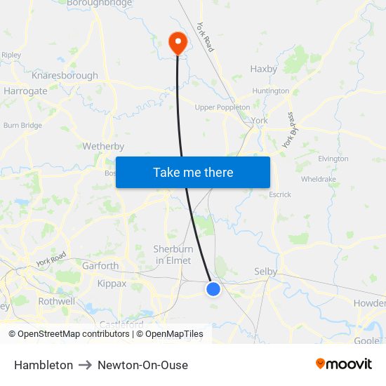 Hambleton to Newton-On-Ouse map