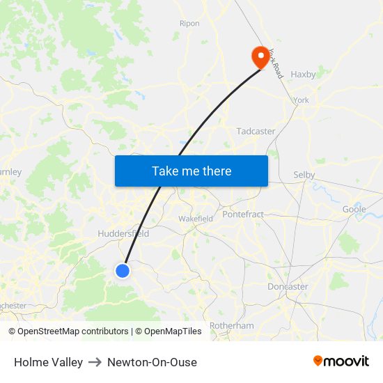 Holme Valley to Newton-On-Ouse map