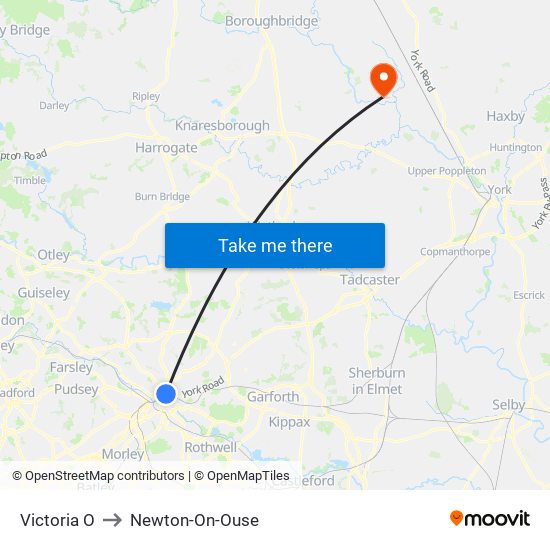 Victoria O to Newton-On-Ouse map