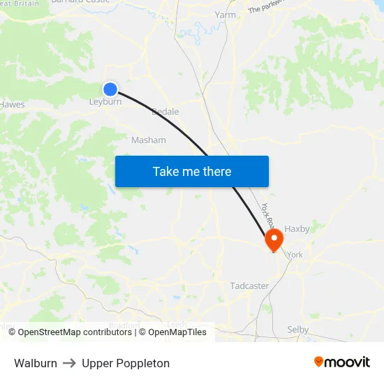 Walburn to Upper Poppleton map