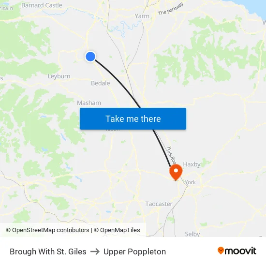 Brough With St. Giles to Upper Poppleton map